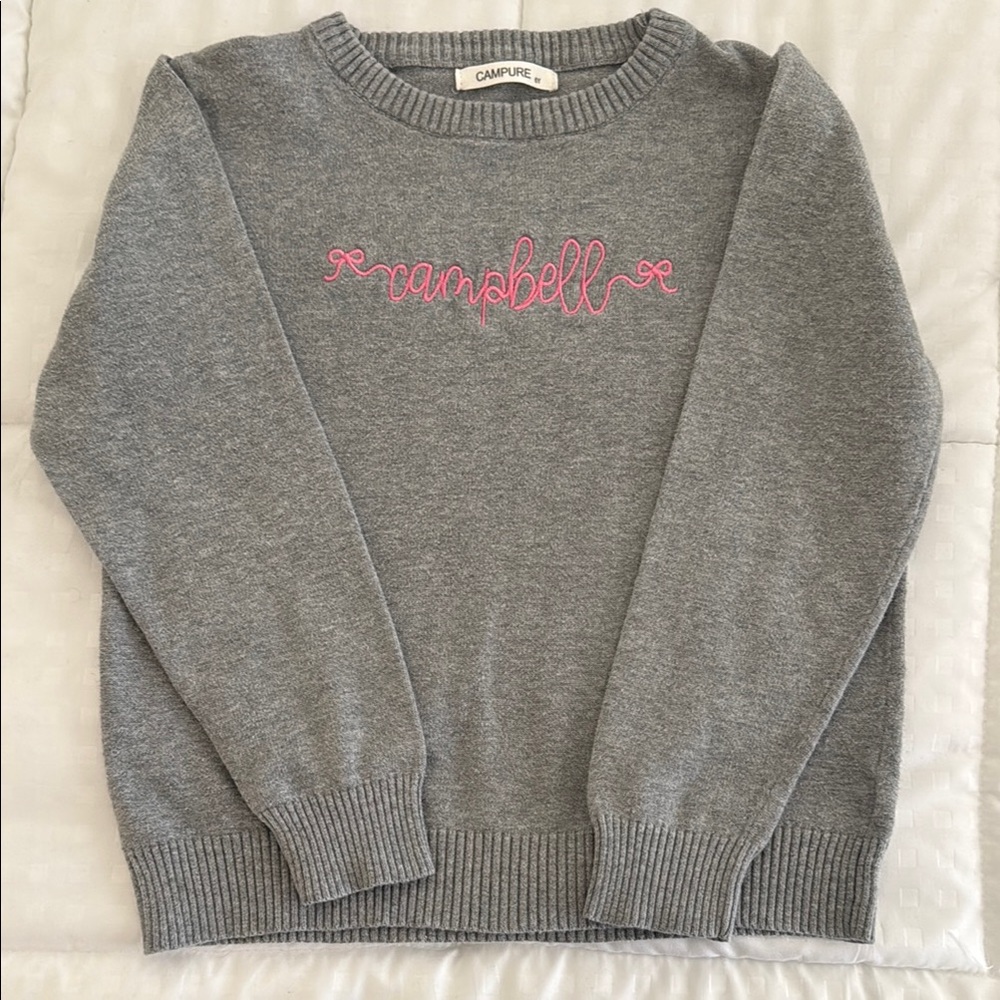 Campbell monogrammed girls sweater